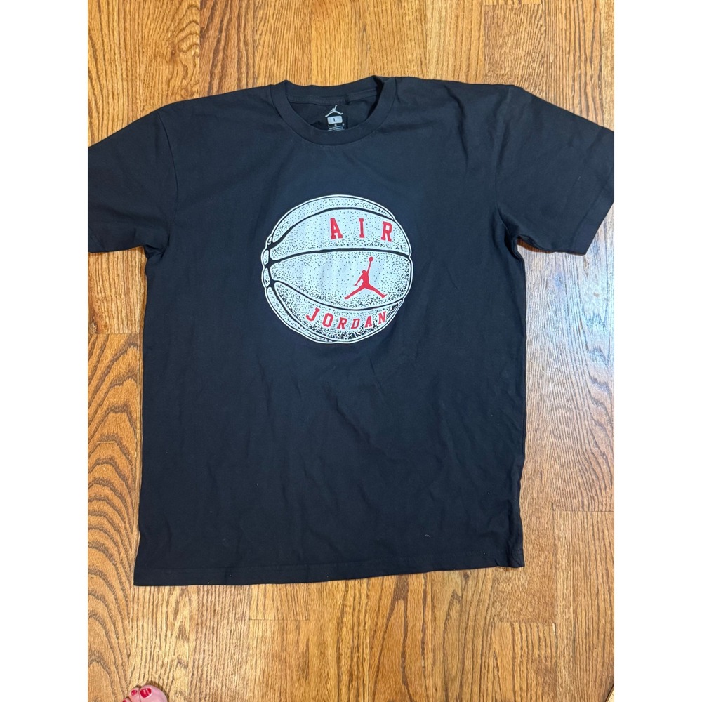 Jordan Brand Mens Black Basketball Graphic T-Shirt Jumpman Logo Large